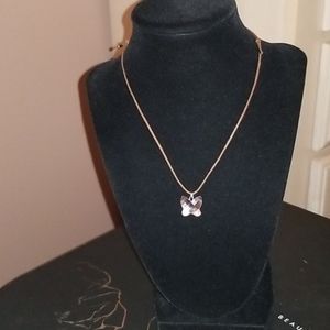Signed Swarovski Necklace Crystal Butterfly